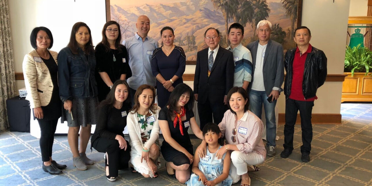 Group picture with friends at an event