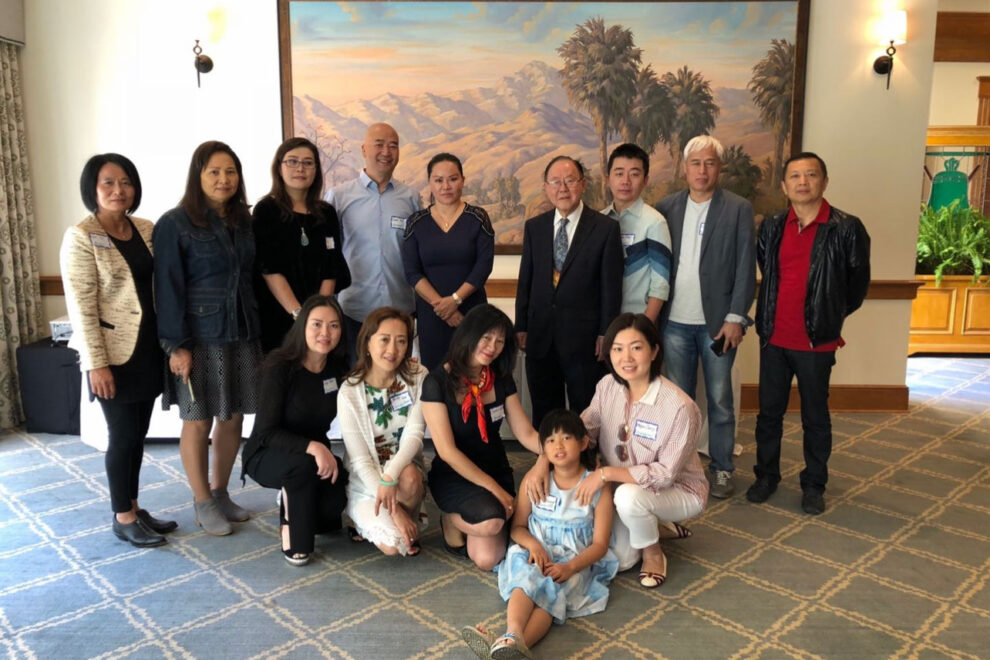 Group picture with friends at an event